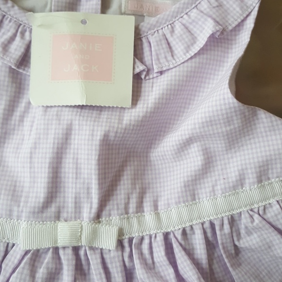 Janie and jack NWT Purple checks outfit Precious - Picture 3 of 5